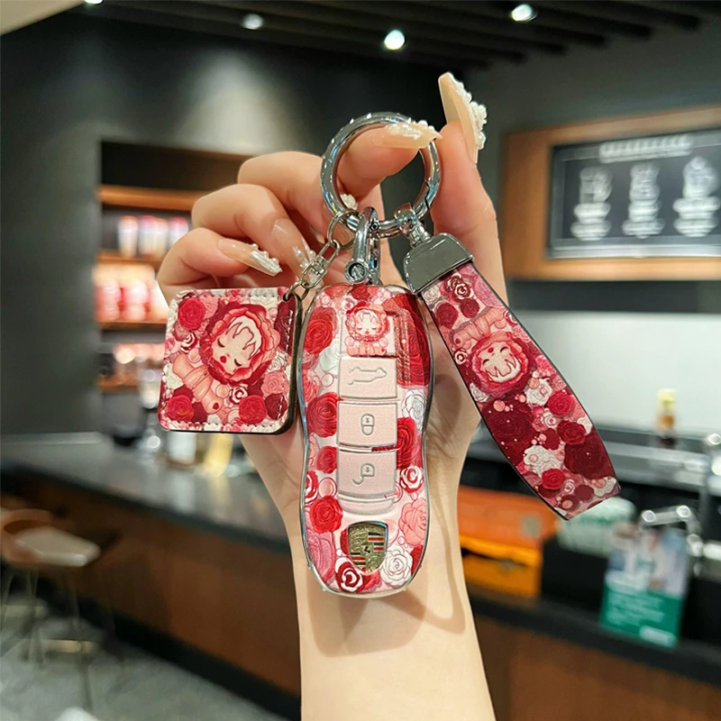 适用保时捷钥匙套壳Macan911车扣女包帕拉梅拉718卡宴玛卡曼卡扣
