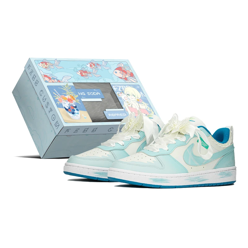 耐克/Nike CB海岛日记甜美芭蕾抗冲击性低帮板鞋米蓝色【定制球鞋】