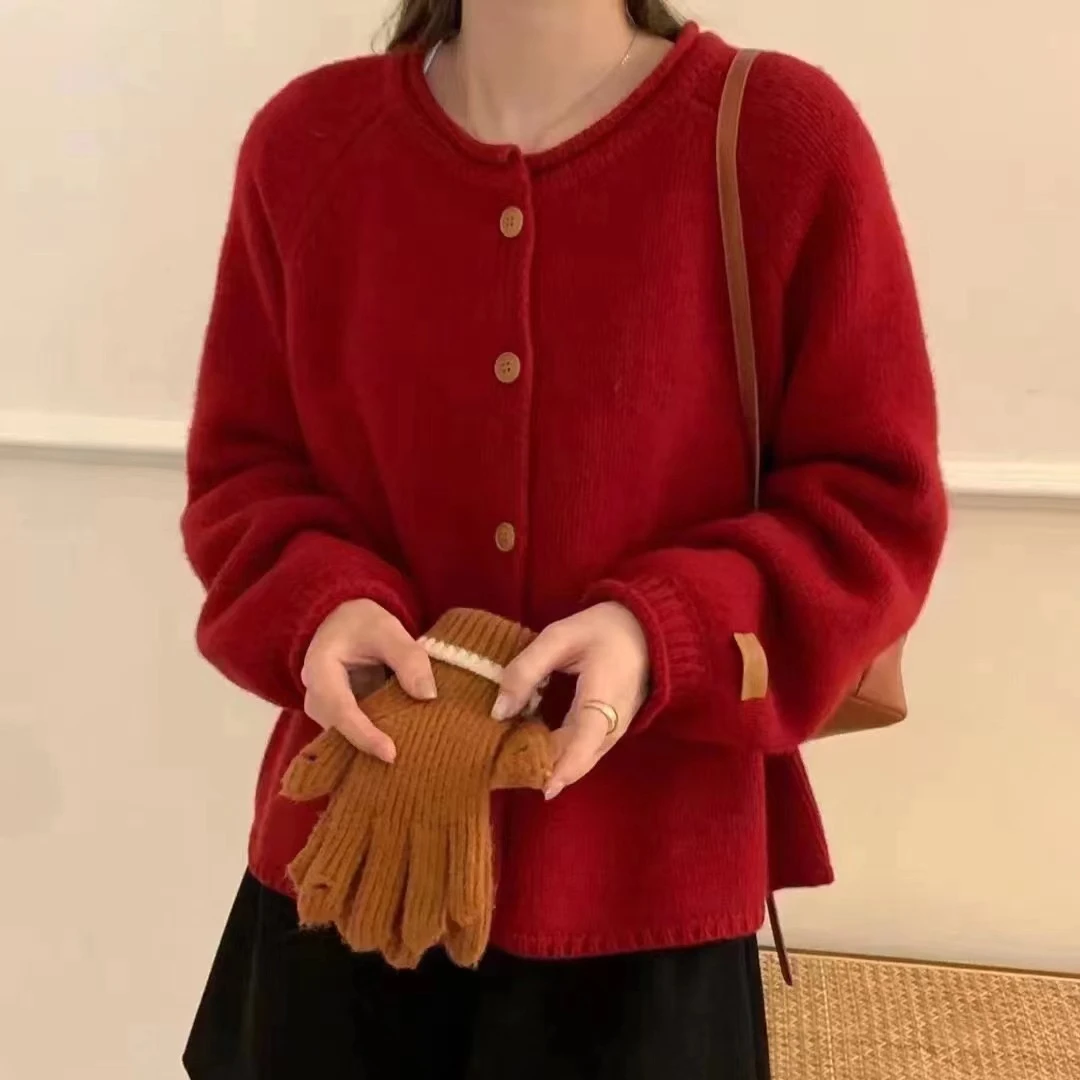 秋冬装高级感超好看纯色毛衣女外套2024新款爆款外搭针织开衫上衣