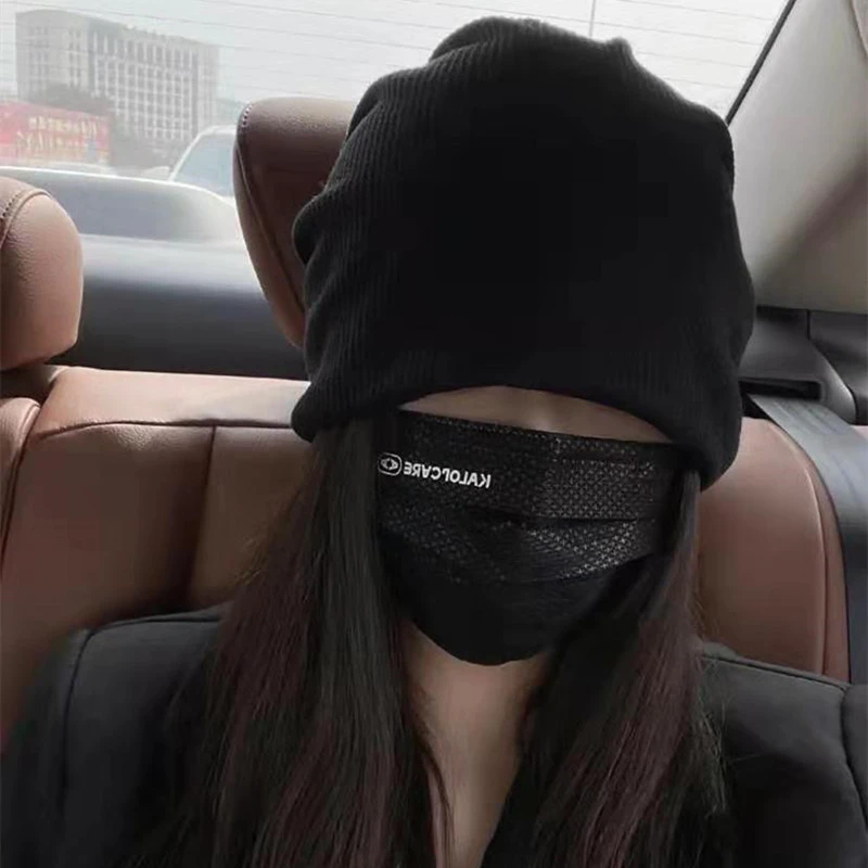 新款网红炸街头巾包头帽女日系素颜显脸小堆堆帽黑色夏季薄款冷帽