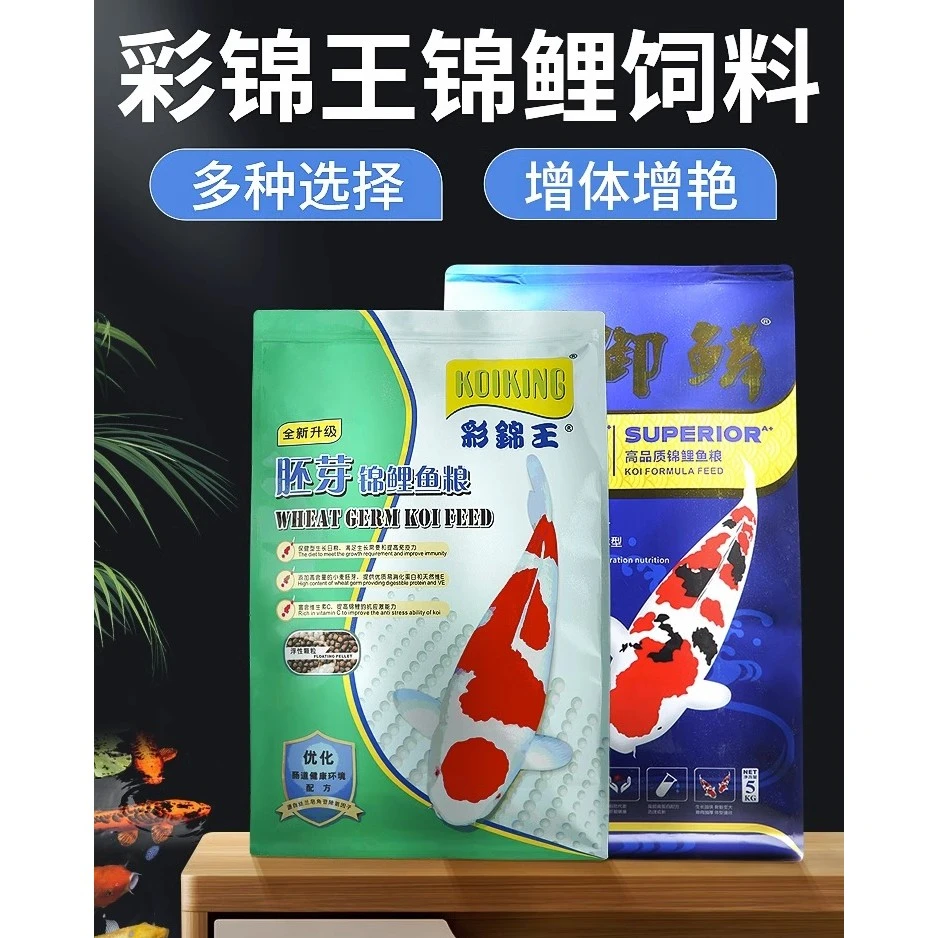 彩锦王锦鲤饲料育成增艳色扬螺旋藻锦鲤鱼食大中颗粒大包装锦鲤料