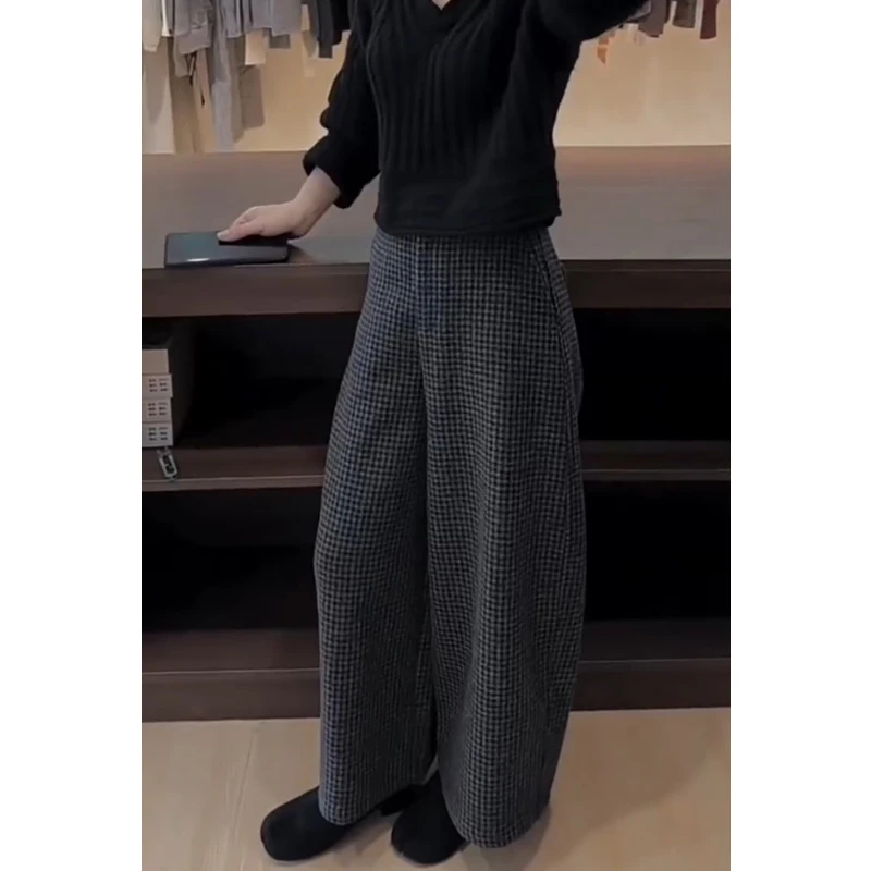 休闲裤女士2025年新款冬季爆款奶奶裤子小个子加厚时尚宽松阔腿裤