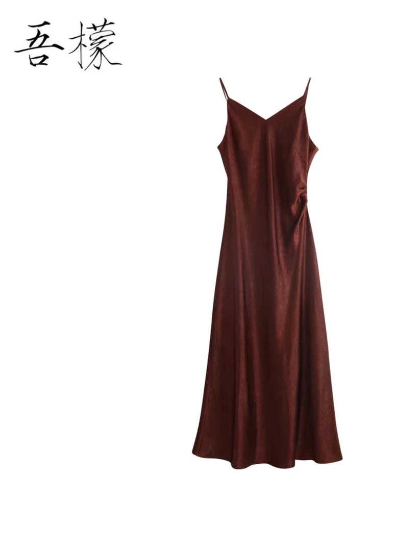 千易【韵绸】微醺夏季法式赫本风气质性感显瘦吊带裙设计师薄款长款