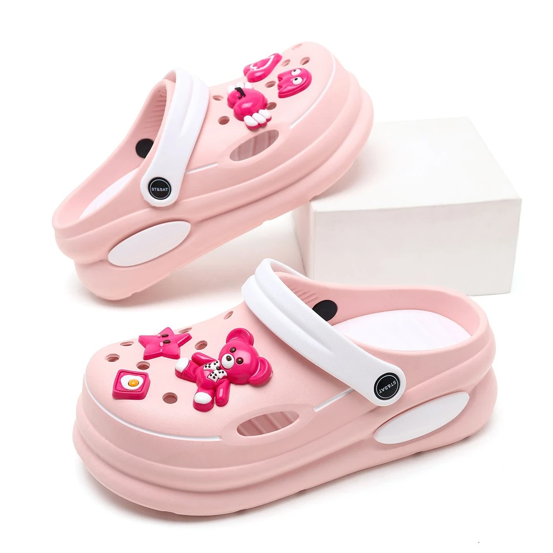 星期六可爱防滑洞洞鞋女24年夏季新款爆款学生包头厚底软底凉拖鞋