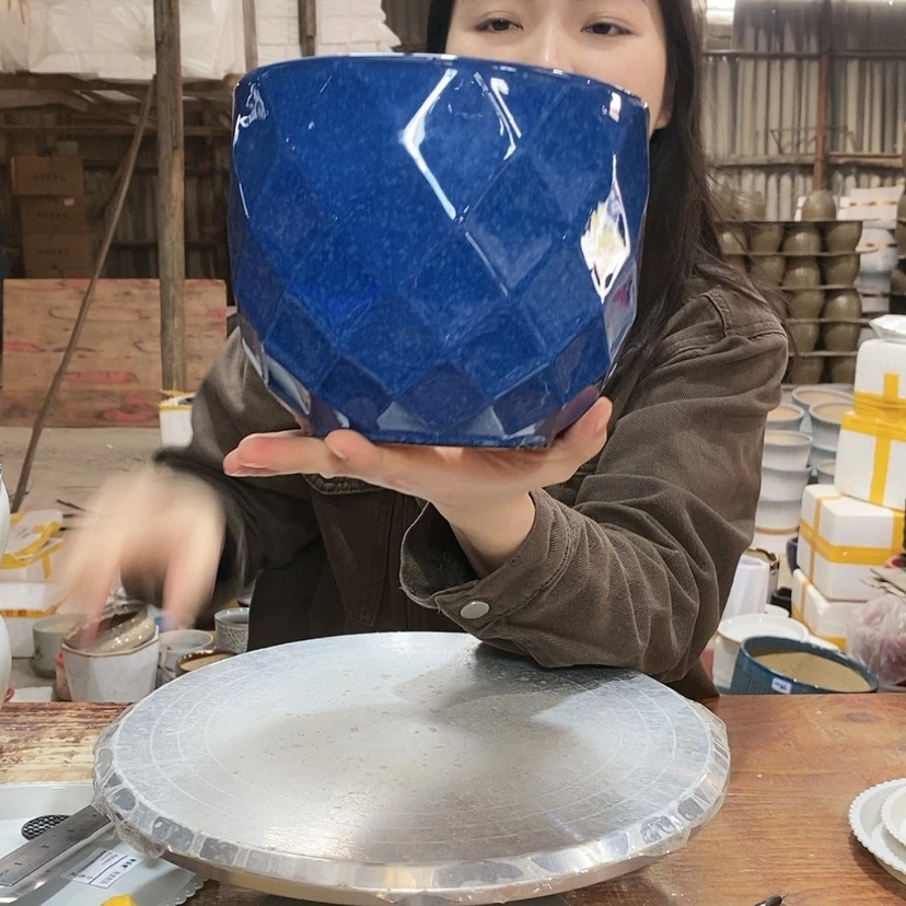 【闪购商品】陶瓷15cm以下蓝钻石17×14一只
