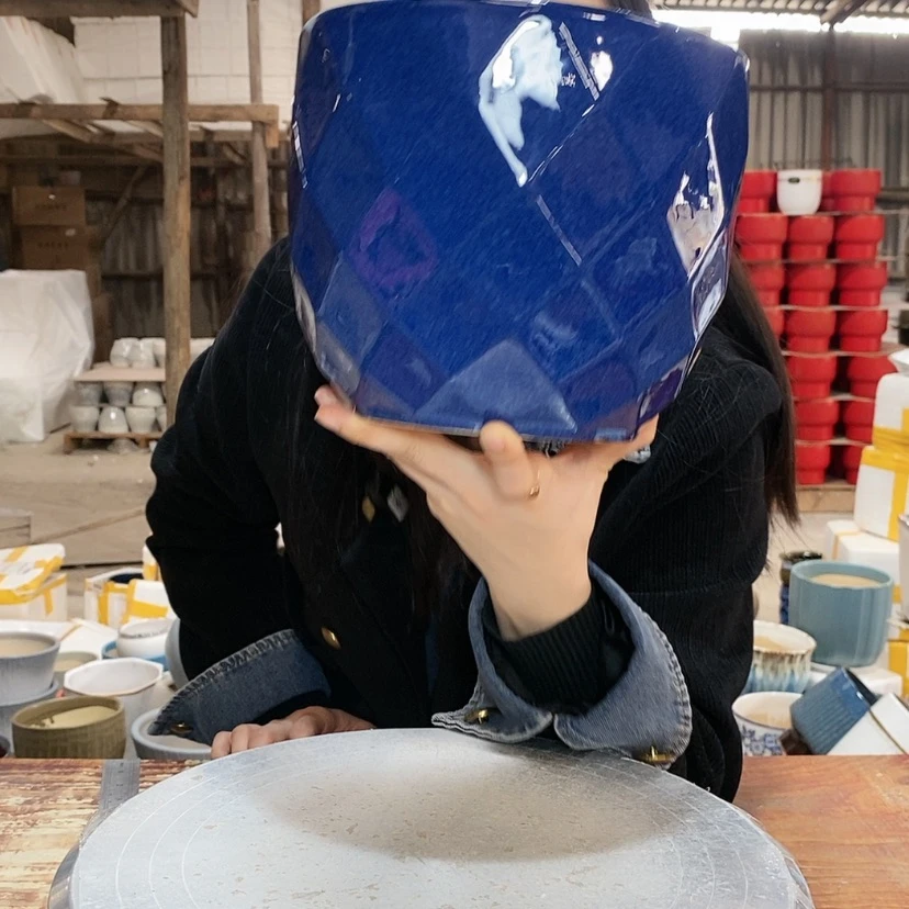 【闪购商品】陶瓷15cm以下蓝钻石20×17一只