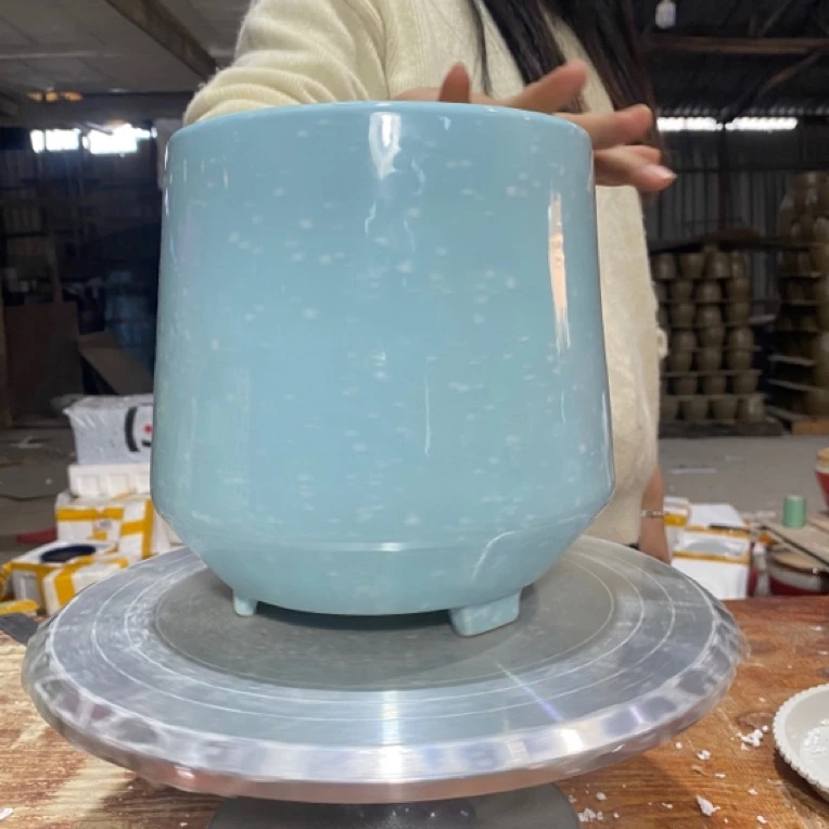 055陶瓷花盆简约绿萝多肉兰花陶瓷盆18×20一只