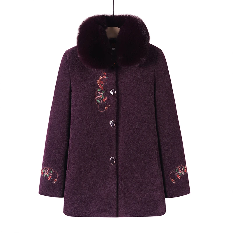 妈妈冬季外套加绒加厚中老年人女装老人冬装60岁70奶奶装母亲衣服