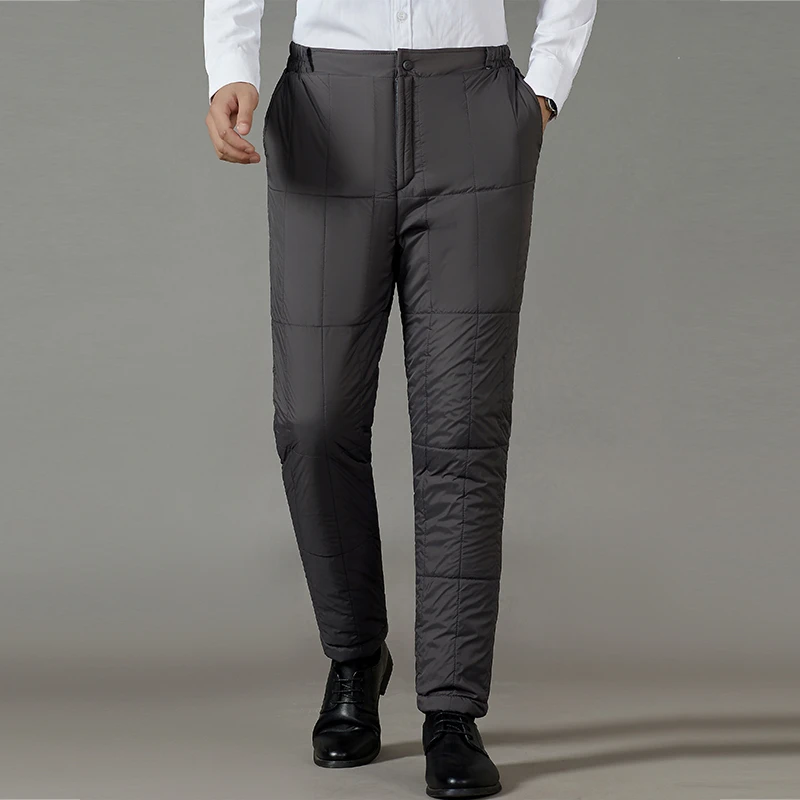 爸爸加绒加厚裤子春秋冬季50岁60中老年人男裤新款棉裤宽松爷爷裤