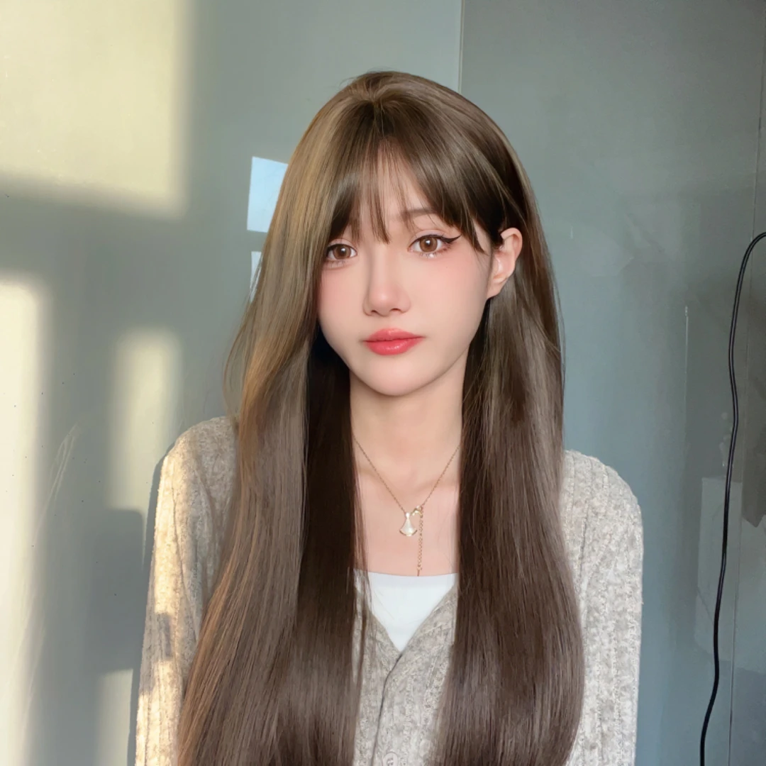 假发女长发长直发网红日常圆脸lolita洛丽塔日系显白自然全头套式