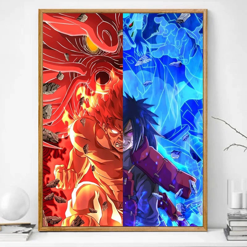 火影忍者斑凯数字油画diy填色手工油彩画卡通人物手绘涂色装饰画