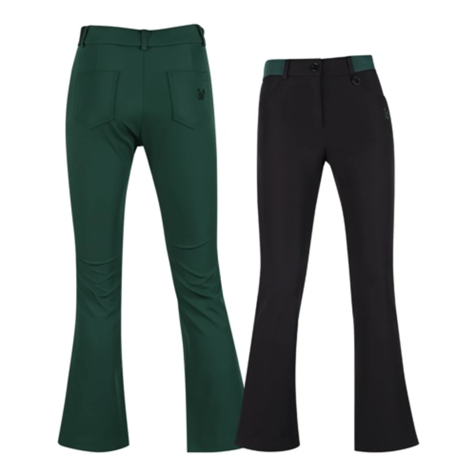 green on高尔夫长裤微喇叭加绒裤子显瘦秋冬新款运动弹力MW4W270W