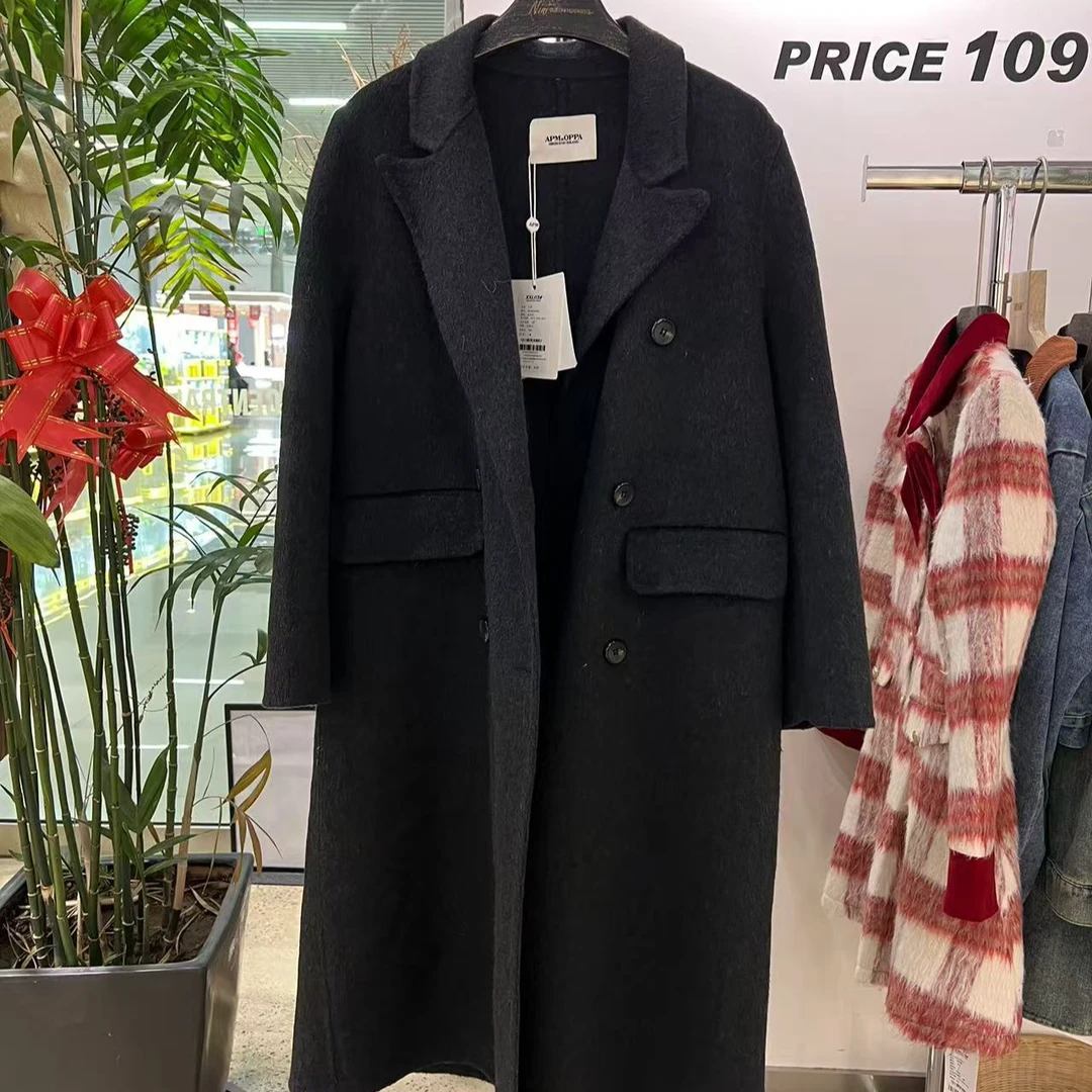 【113#门店新品】黑灰色净版大衣X8102530992