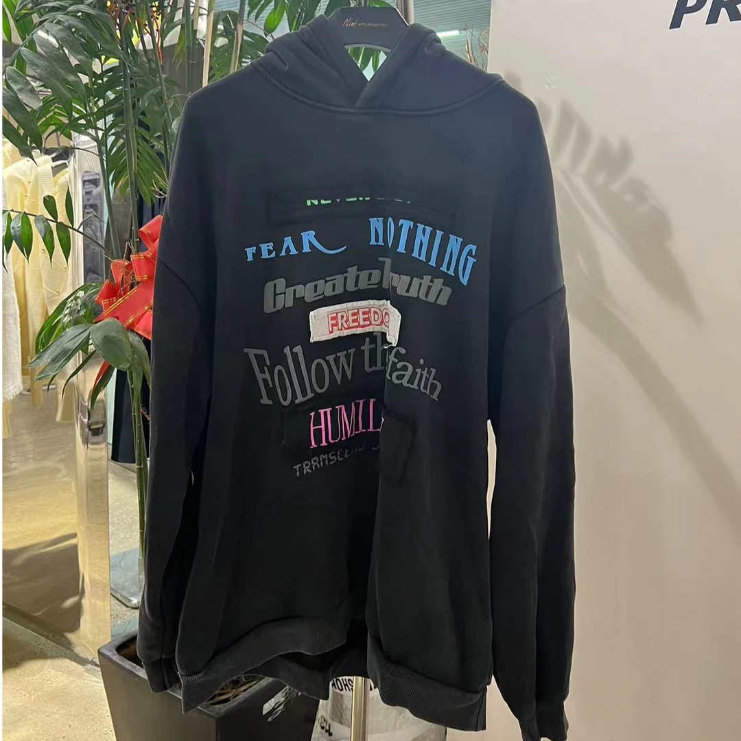 【113#早秋新品】黑色大版字母卫衣N7B1656851