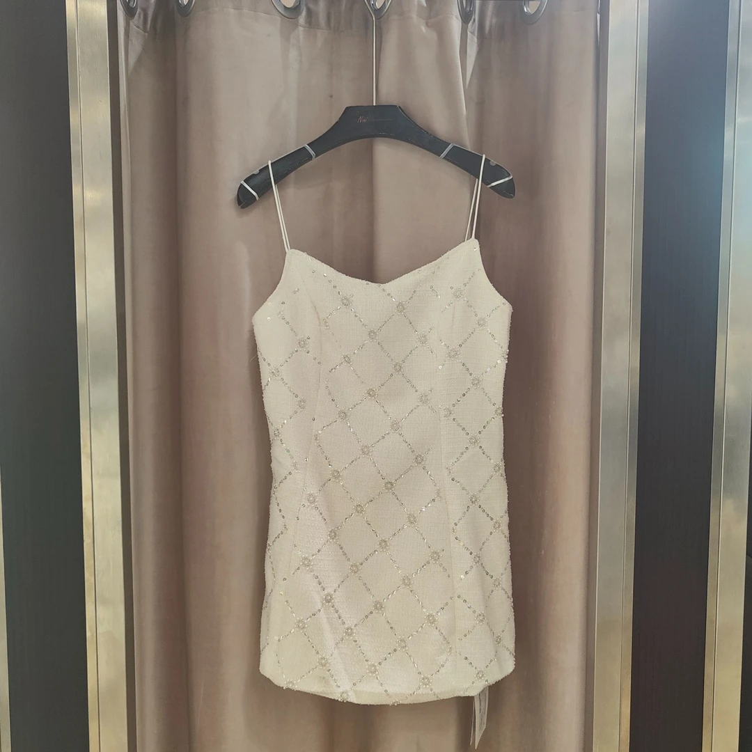 【113#夏季新品】白色清凉少女吊带连衣裙-P814160046