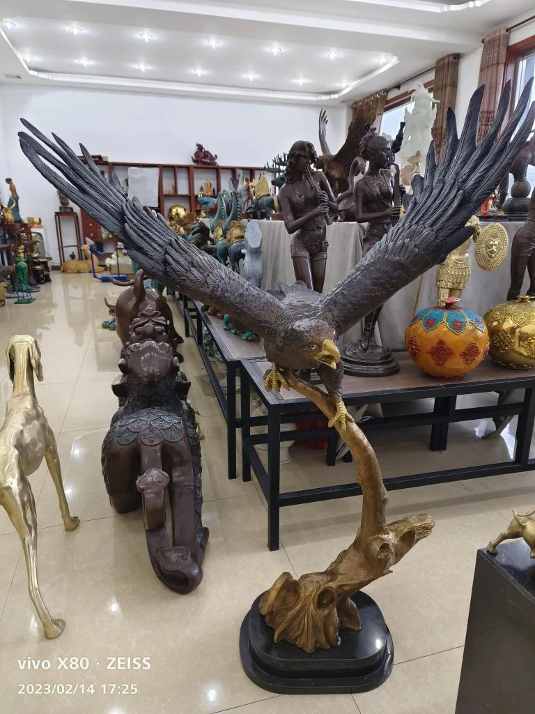 高度1.2米全黄铜材质大展宏图工艺品摆件厂家直销可定制