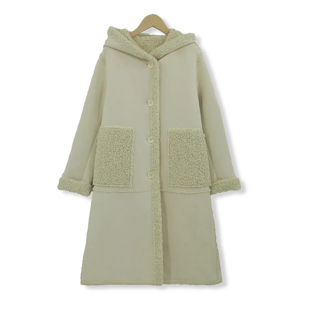 S&Z（法国订单）连帽毛呢大衣外套女气质中长款 A0923