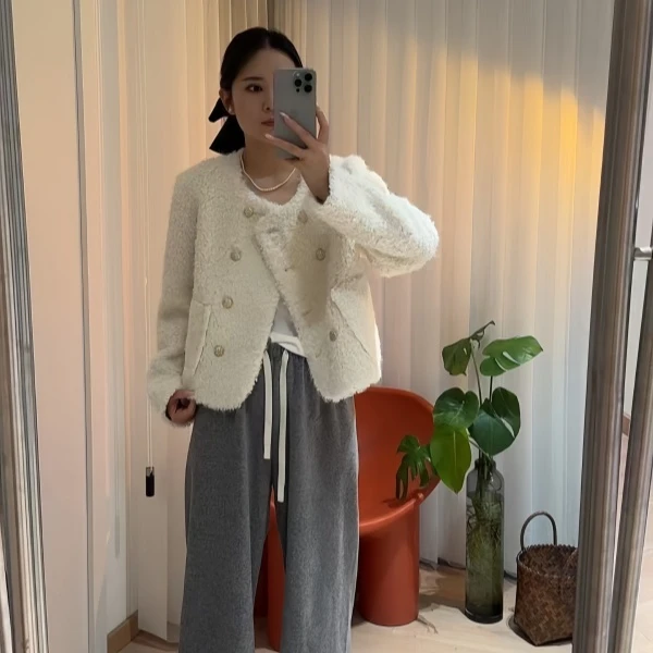 冬季上新~时尚韩范设计款羊毛外套 S8518