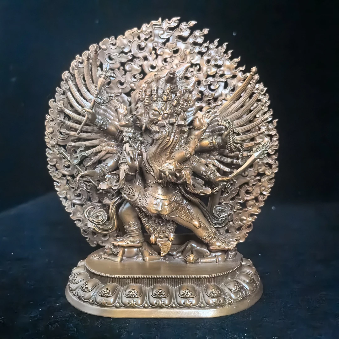 15公分纯铜马头明王/马头复古金刚摆件藏传雕刻工艺品家居装饰