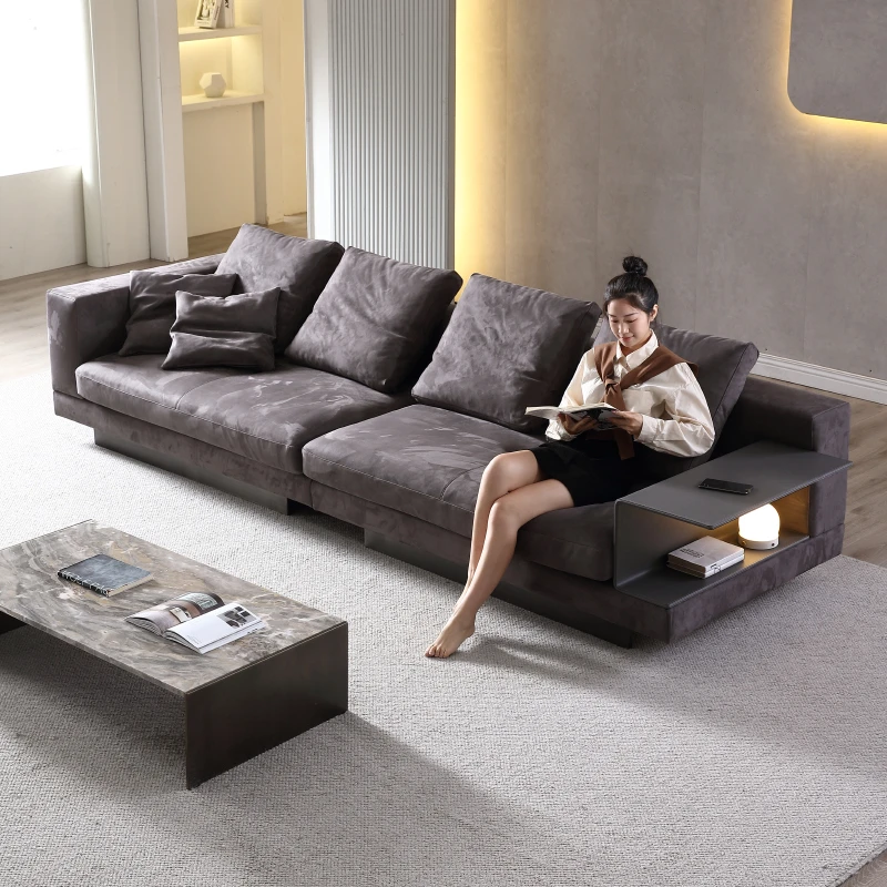 康纳利沙发直排四人位客厅大小户型别墅意式极简羽绒磨砂布艺沙发