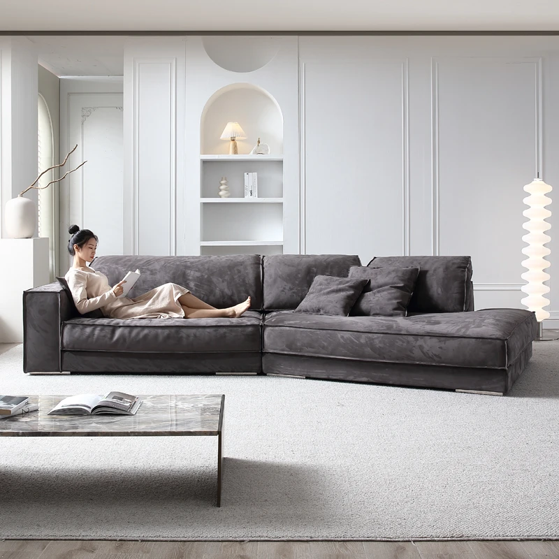 巴斯特baxte布达佩斯异形转角沙发客厅大平层磨砂布艺别墅沙发