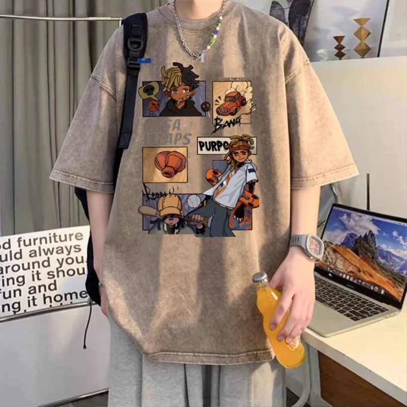 重磅短袖T恤男纯棉宽松夏季夏天美式复古t恤半袖体恤上衣服休闲潮