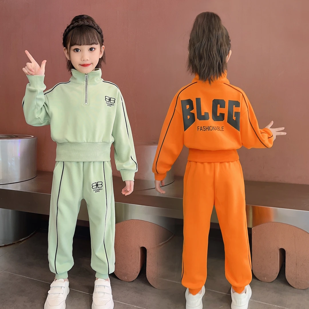 女童洋气休闲时髦套装秋季新款运动韩版时尚宽松中大童女孩两件套