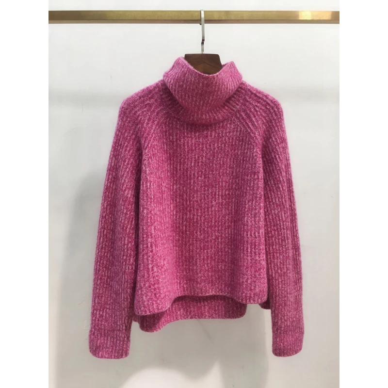 一眼迷上，绝了，好穿！树莓粉色高领毛衣女欧洲站高端针织衫上衣