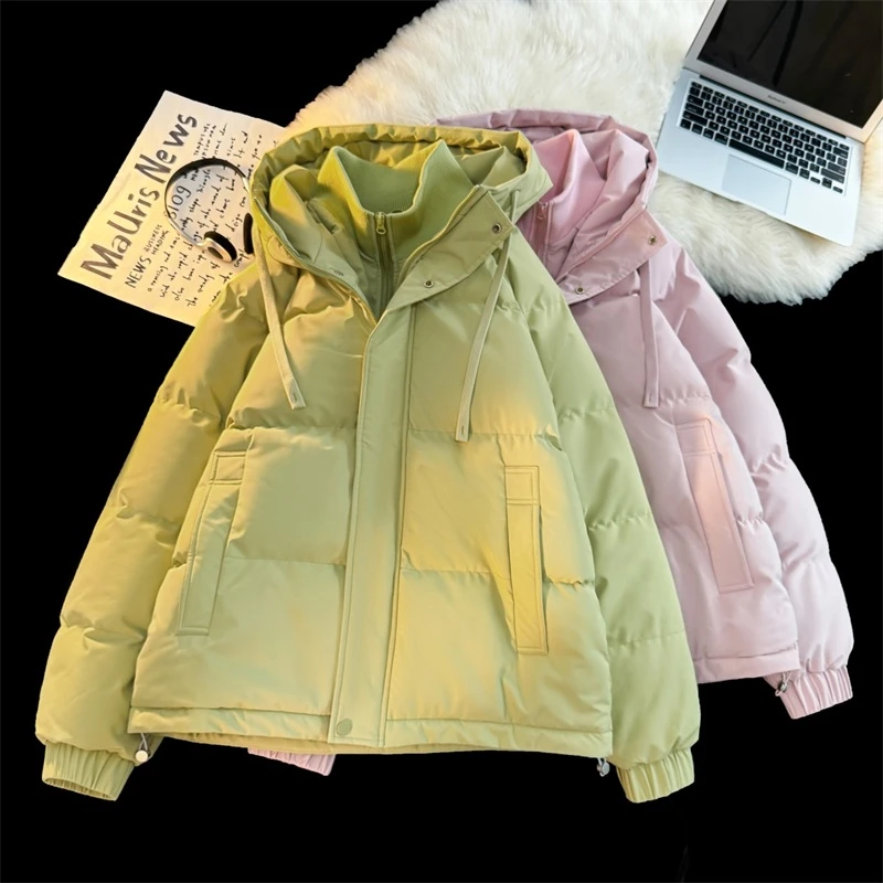 新款棉衣男女同款秋冬潮牌加厚保暖多巴胺色系流行时尚潮牌女装