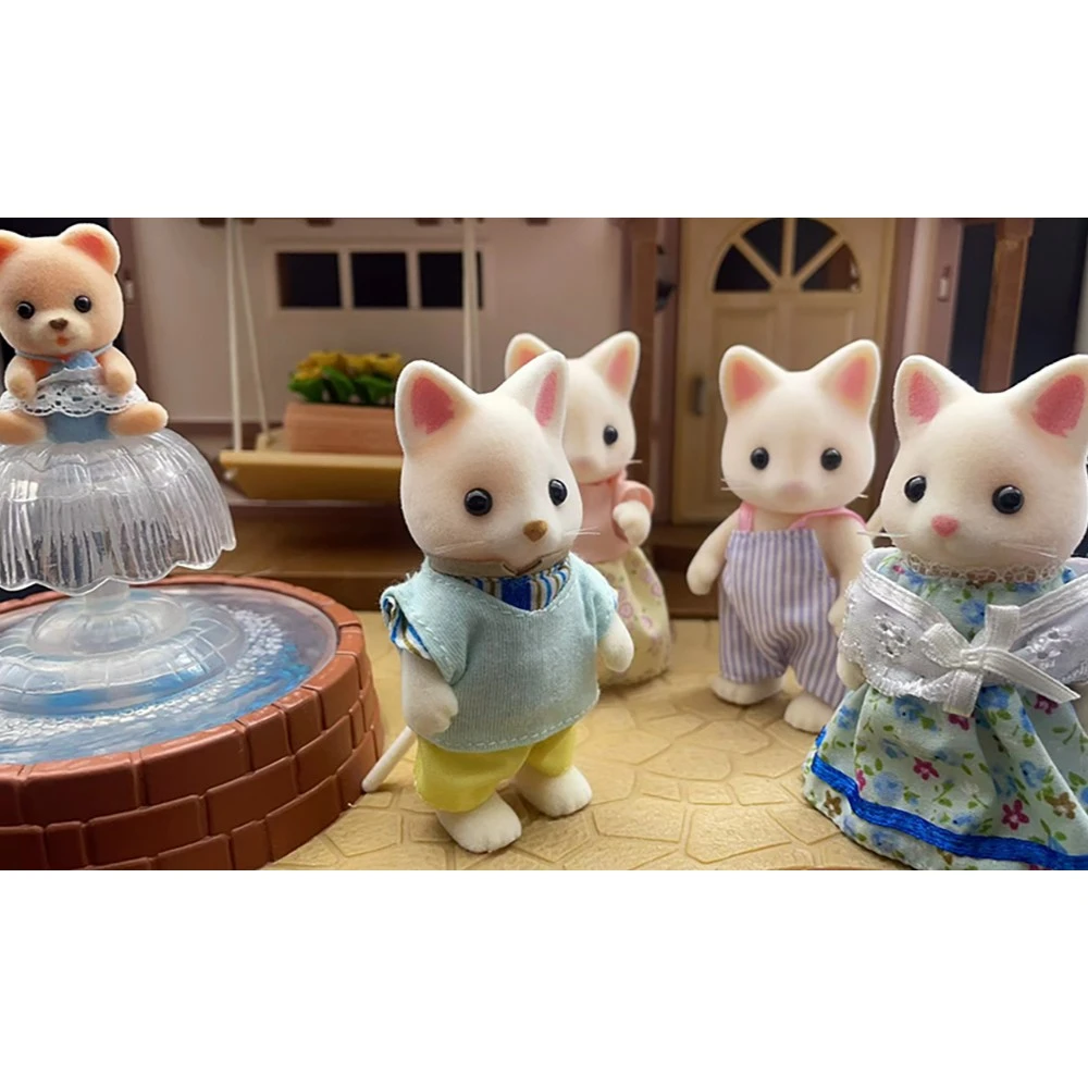 毛绒玩具森林家族植绒过家家女孩摆件手办玩具丝猫大号公仔