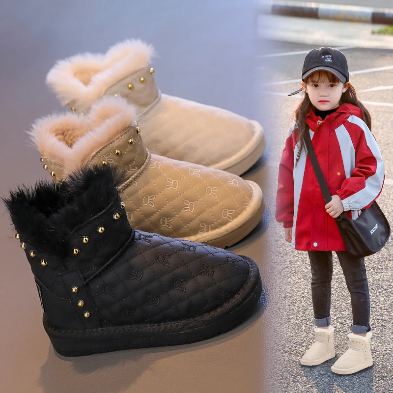 【柒崽】儿童冬季加绒加厚雪地棉大棉保暖雪地靴