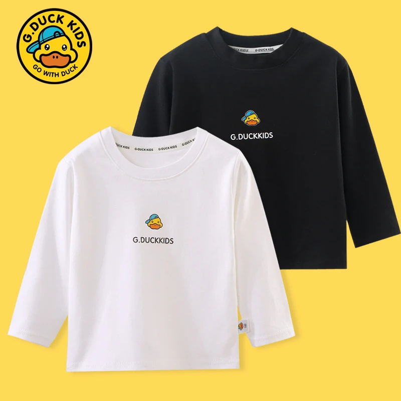 2024新款小黄鸭儿童打底衫儿童衬衣春秋款长袖上衣宝宝衬衫