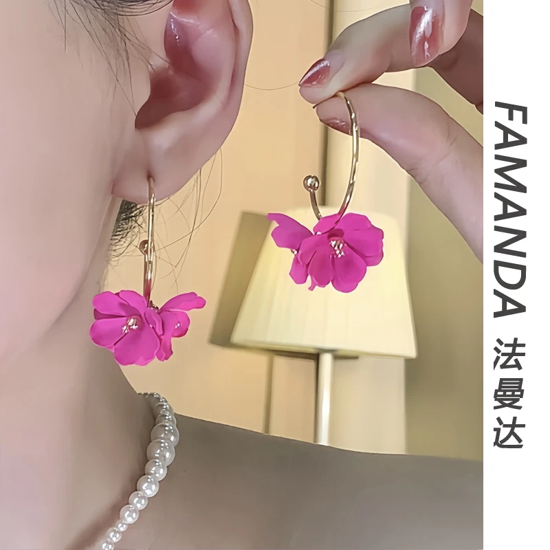法曼达 铜合金耳饰 【寻梦小花】法式小众轻奢设计甜美百搭花朵耳环