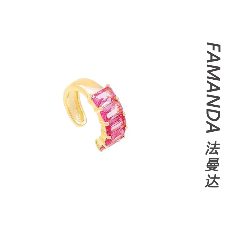 法曼达 铜合金合成锆石耳饰 【万里挑一】复古小众精致气质耳骨夹女