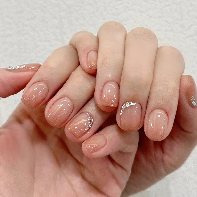 105#短款腮红碎钻法式钻闪穿戴美甲粉丝加送工具包