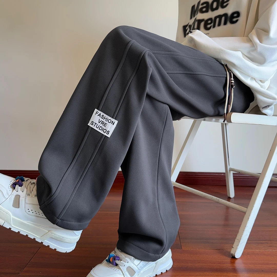 休闲裤子男款秋冬款加绒加厚防寒保暖直筒裤宽松显瘦大码运动卫裤