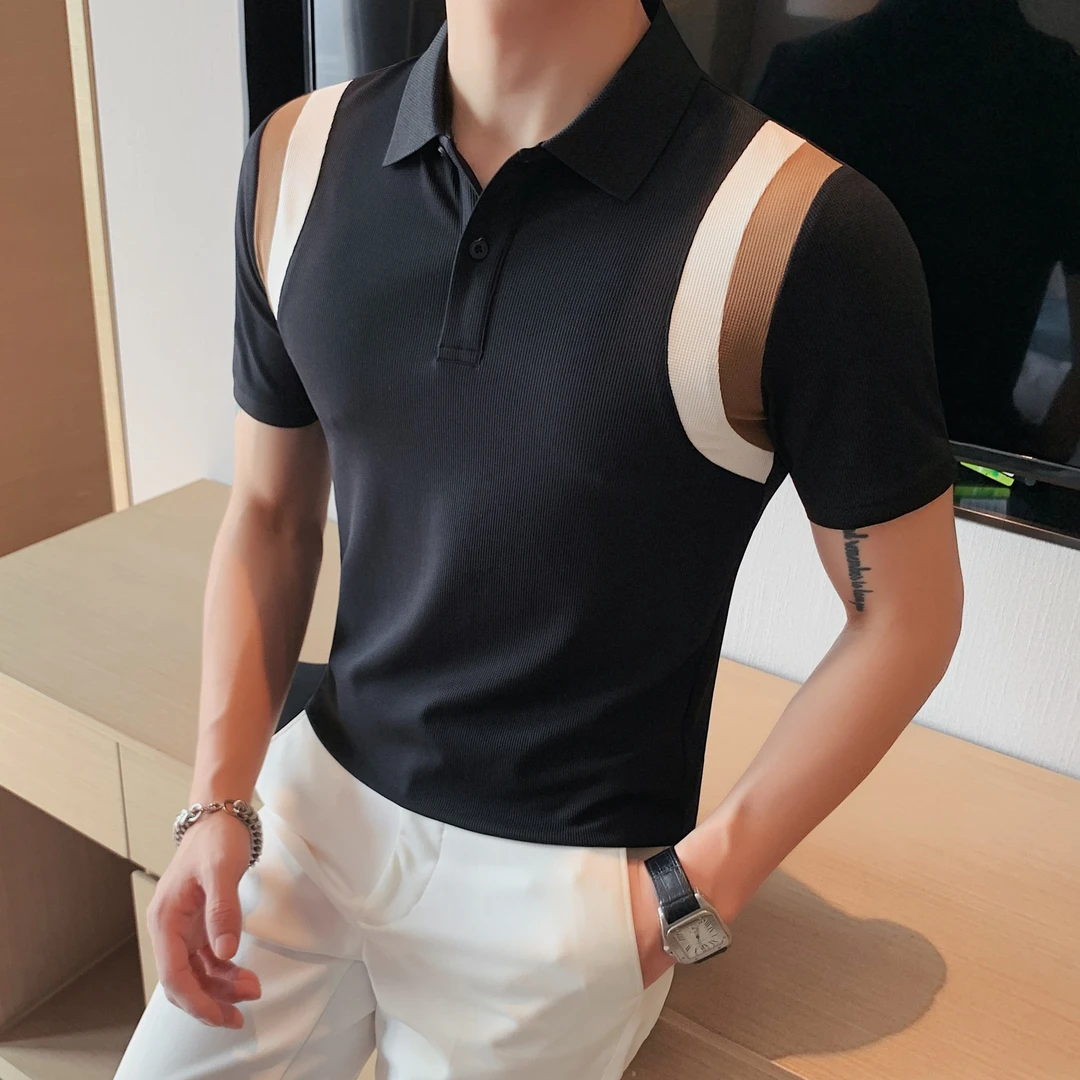 夏季高端男士修身短袖polo衫商务休闲修身翻领男装有领T恤上衣