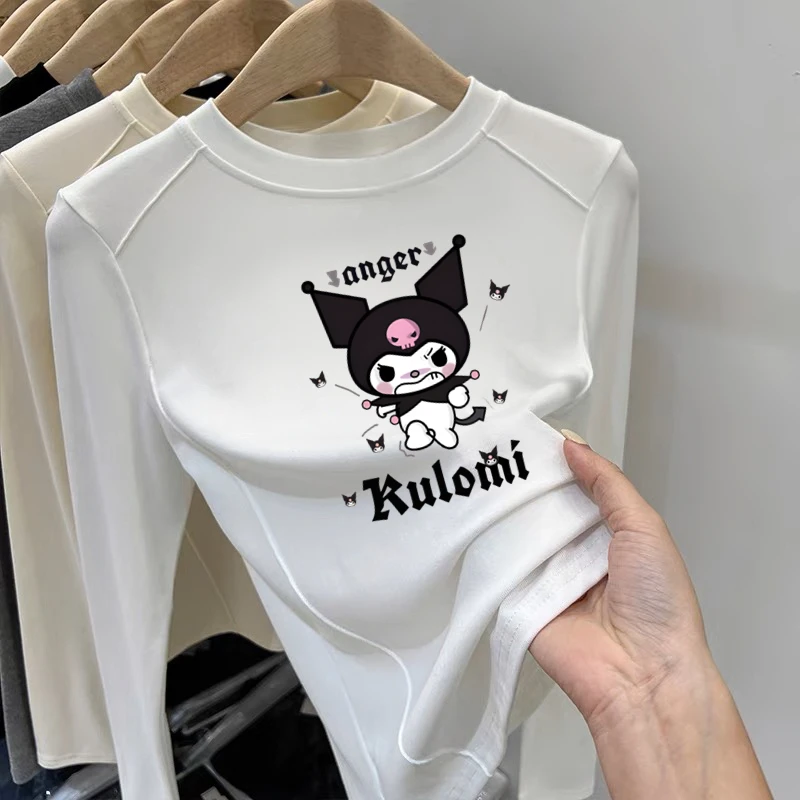 女童打底衫德绒秋冬款儿童内搭长袖库洛米保暖内衣女孩上衣印花