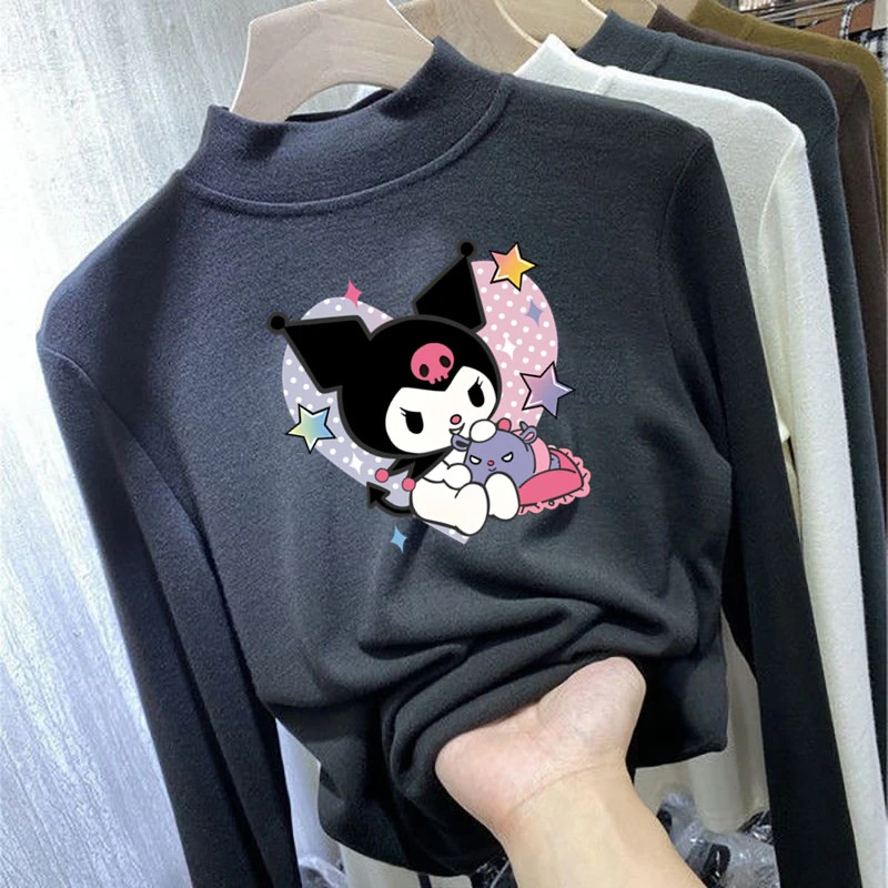 女童半高领德绒磨毛加绒打底衫2023新款秋冬大童内搭儿童女孩上衣