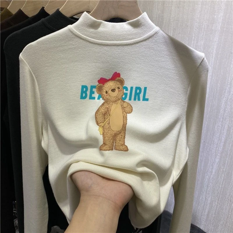 中大童德绒半高领打底衫秋冬百搭女童2023新款洋气长袖保暖上衣潮