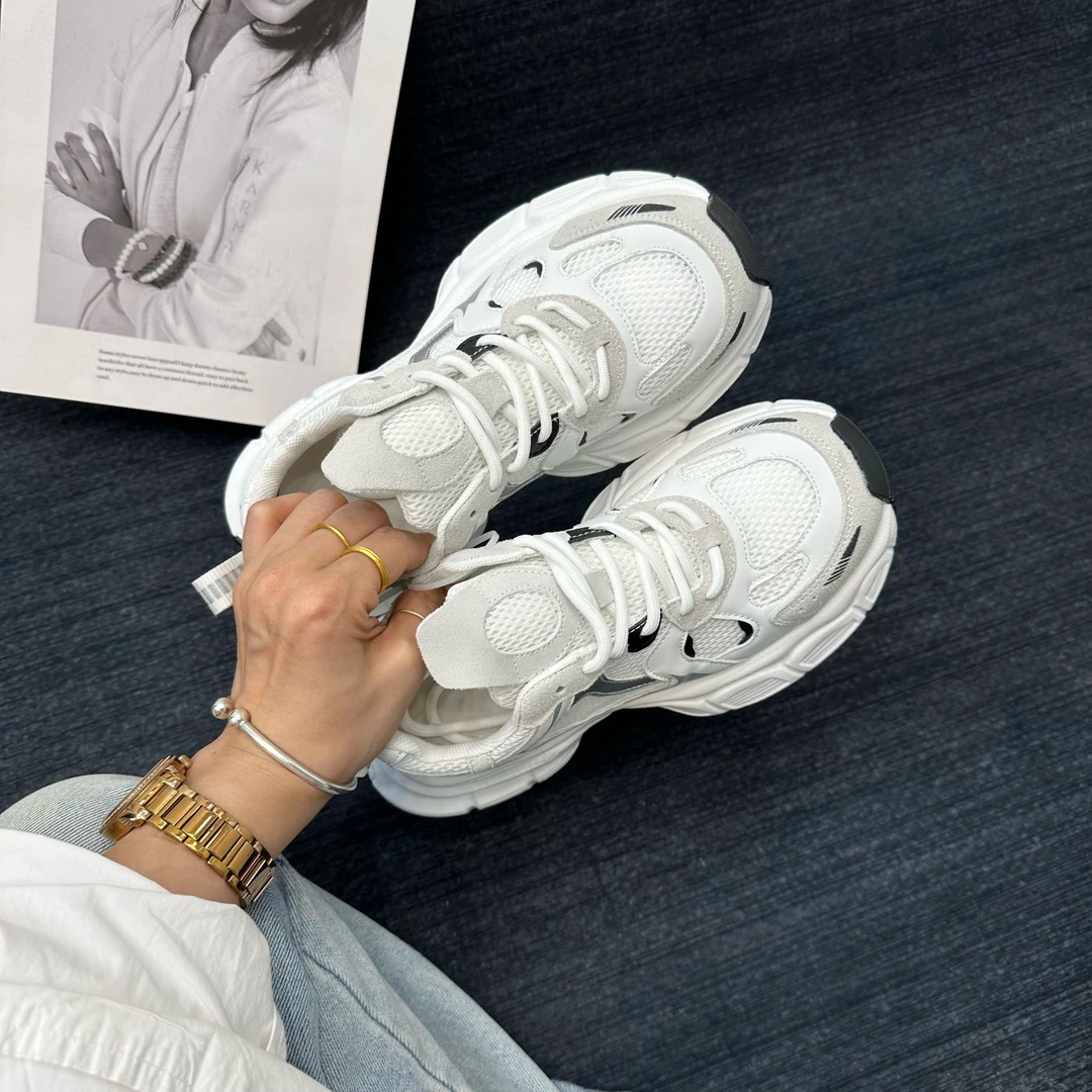 星岛甄选鞋老爹鞋女时尚秋季新款厚底休闲ins百搭透气网面舒适跑