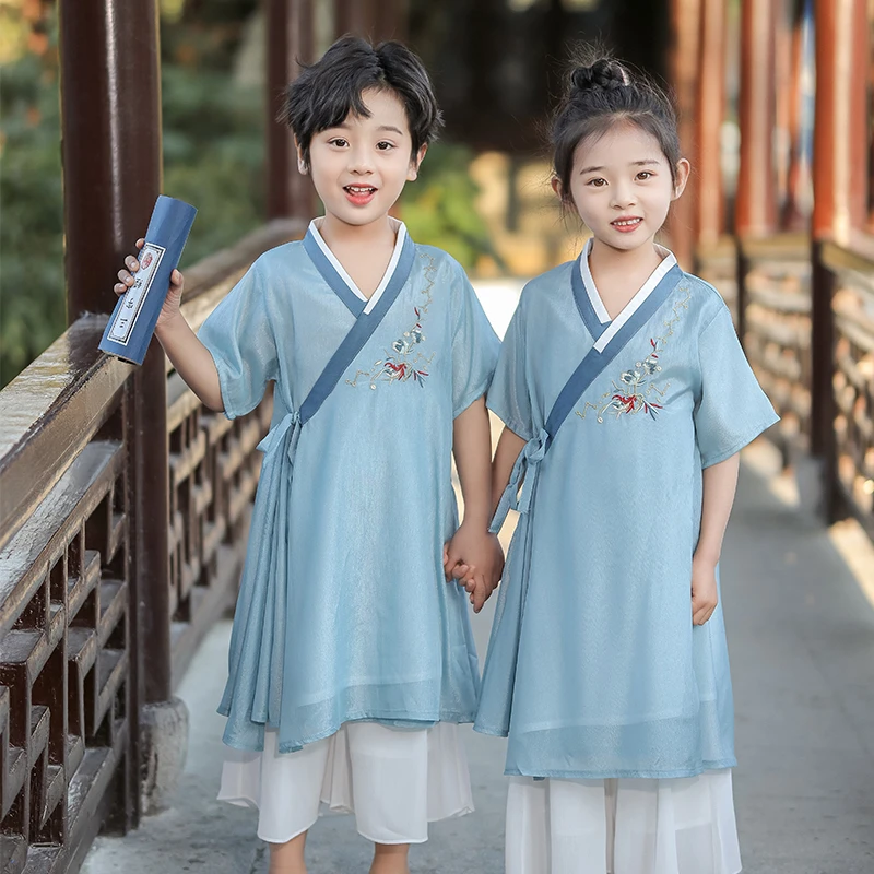 男童唐装汉服女童2025新款中式儿童古风表演服儿童夏季中国风古装