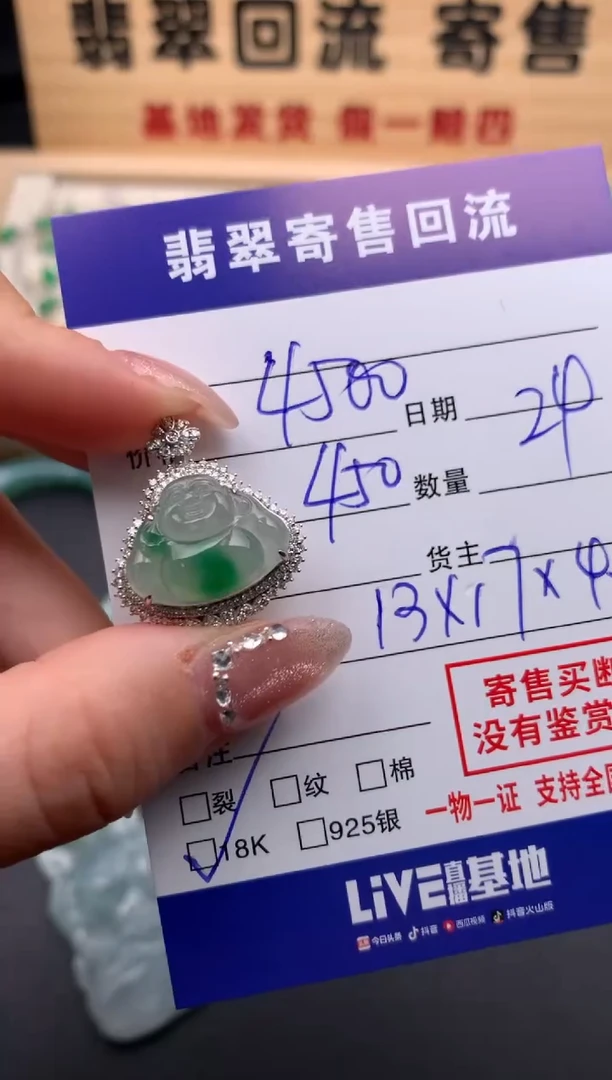 【闪购商品】翡翠颈饰18K金镶嵌10117762