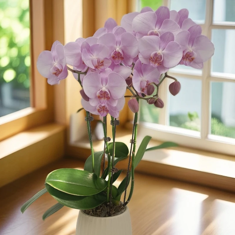 【粉月亮】粉红色系蝴蝶兰室内种植观赏送礼带花发货