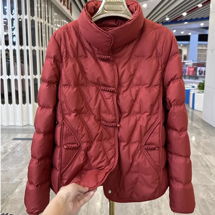 妈妈装立领短款保暖羽绒服冬装新款高贵2025新年衣服妈妈过年服装