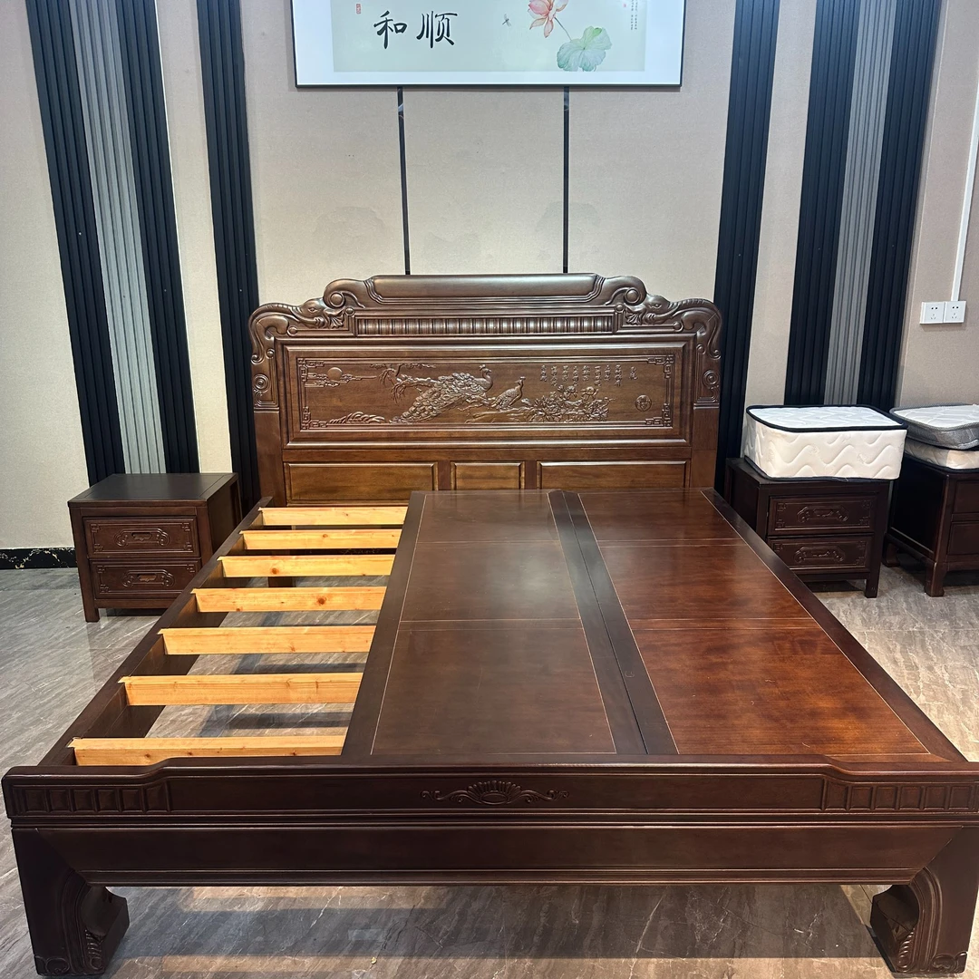 全榫卯实木床特价家用1.8米主卧仿古雕花明清古典婚床