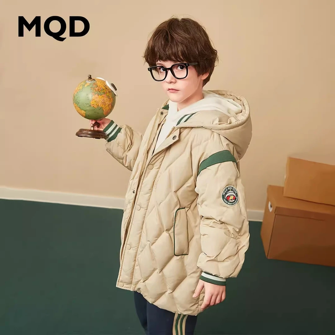 【鹅绒】【三防】MQD男女童羽绒服中长款冬装新款学院风外套922431336