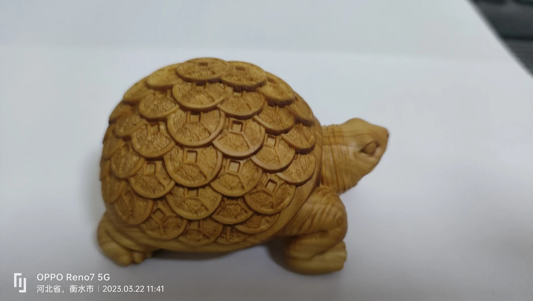 金钱龟   木雕工艺品  手把件  根雕长寿龟