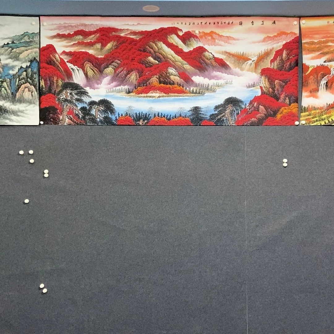 书法小八尺山水一副