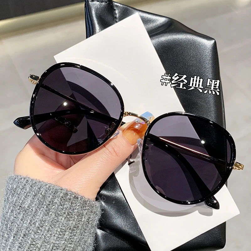 韩系奶咖墨镜2024新款女可配有度数偏光太阳镜开车专用高级感眼镜